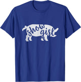 Pig Showing Gifts & Apparel Cute Show Pig Girl T-Shirt - Royal Blue