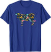 Cow Floral Silhouette Cattle Farm Lover Floral Cow Silhouette Womens Girls Cow Farm Animal T-Shirt - Royal Blue