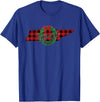 USA State Tennessee Christmas Buffalo Plaid Tennessee Buffalo Plaid Christmas Home Wreath Retro T-Shirt - Royal Blue