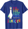 CuisineDuCool Funny Llamacorn - Funny Cute Llama Unicorn T-Shirt - Royal Blue