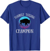 Fluffy Cows Tourist Tossing National Park Apparel Funny Bison Tourist Tossing Champion National Park T-Shirt - Royal Blue
