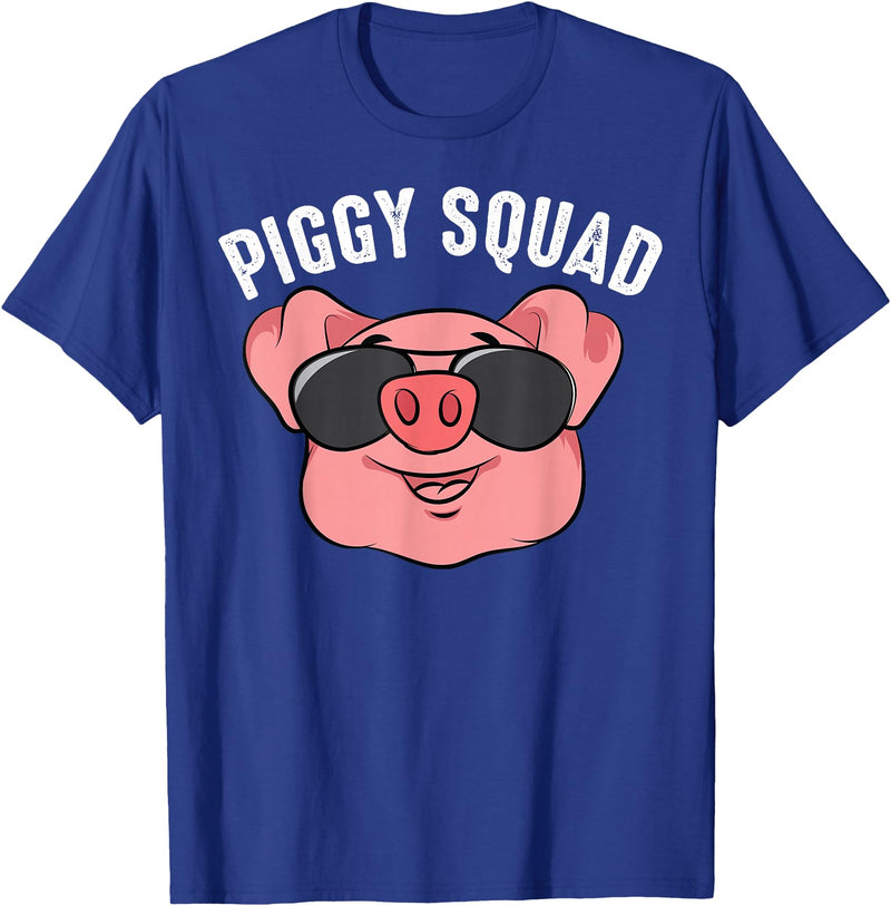 Cool Lucky Swine Fans Party Girl Boy Pork Team Art Piggy Squad | Cute Pig Farmer Animal Lovers Funny Farm Gift T-Shirt - Royal Blue