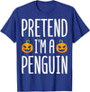Penguin Halloween Gifts Co. Pretend I’m A Penguin Pumpkin Halloween Costume T-Shirt - Royal Blue