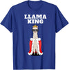 Mens Llama Shirts for Boys Llama King | Boys Llama Tshirt | Mens Llama T-Shirt, Black - Royal Blue