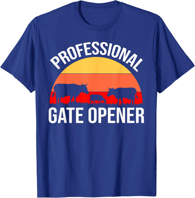Opener Cow Lover Gift Co. Professional Gate Opener Cow Apparel T-Shirt - Royal Blue