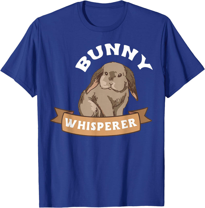 Cute Bunny Whisperer Lover Bunny Graphic T-Shirt in Royal Blue