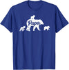 Matching Bear Family Shirt Apparel Vintage Papa Bear 3 Cubs Father's Day T-Shirt - Royal Blue