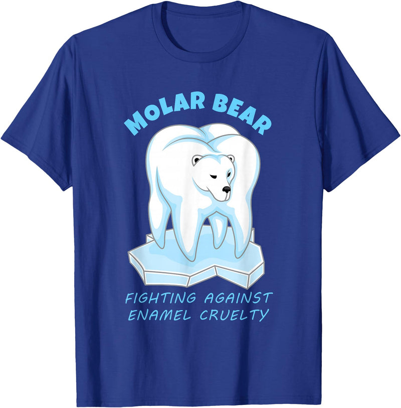 Polar Bear Tooth Tees Molar Bear - Funny Dental Polar Bear Pun T-Shirt T-Shirt - Royal Blue