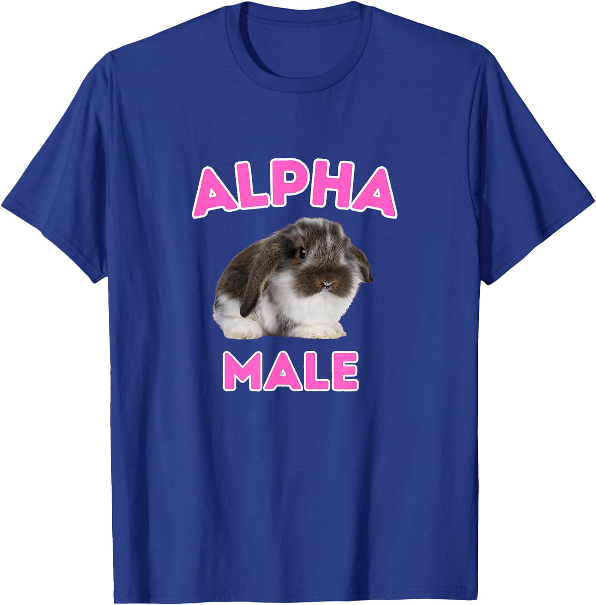 Alpha Male Cute Bunny Meme Funny Rabbit T-Shirt in Royal Blue