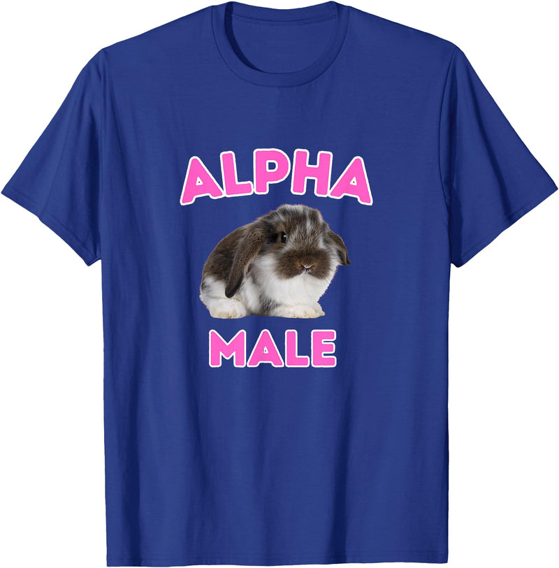 Alpha Male Cute Bunny Meme Funny Rabbit T-Shirt in Royal Blue
