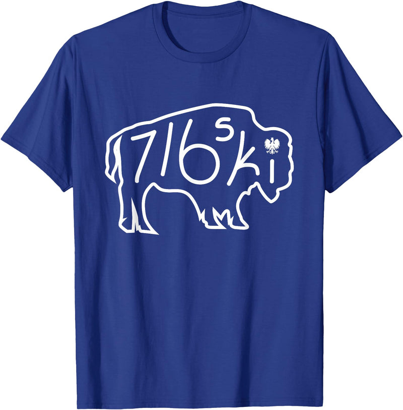 Buffalo Polish 716 716ski Dyngus Day Buffalo NY Polish T-Shirt - Royal Blue
