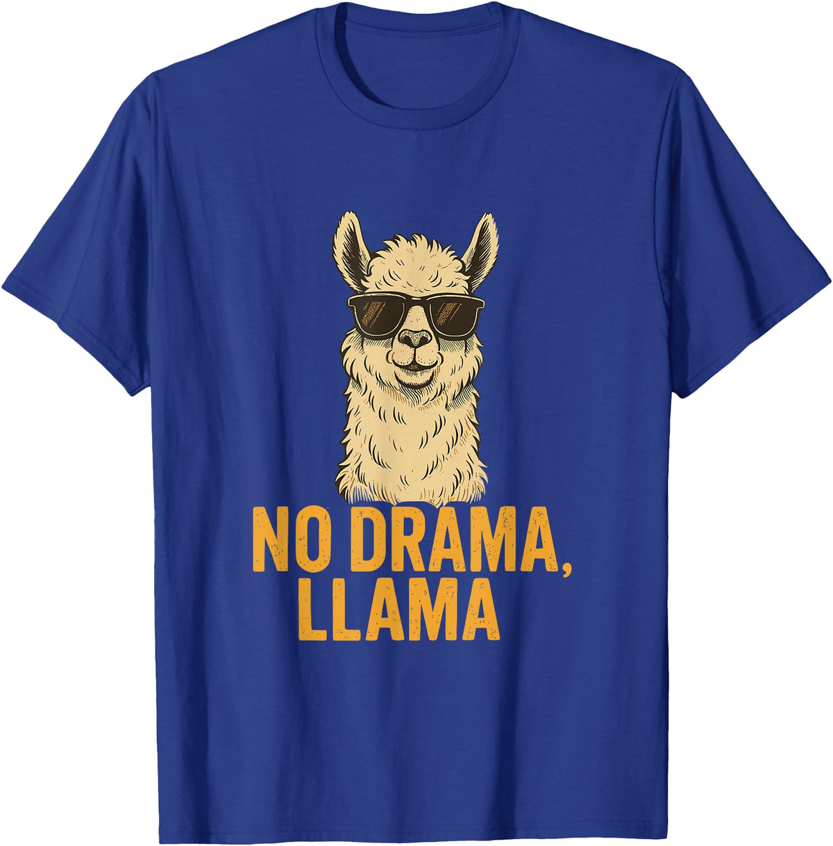 Am End Fashion No Drama, Llama - Cool Look T-Shirt - Royal Blue