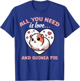 Apparel For Guinea Pig Lovers Cute All You Need Is Guinea Pigs Lover Graphic Cavy T-Shirt - Royal Blue