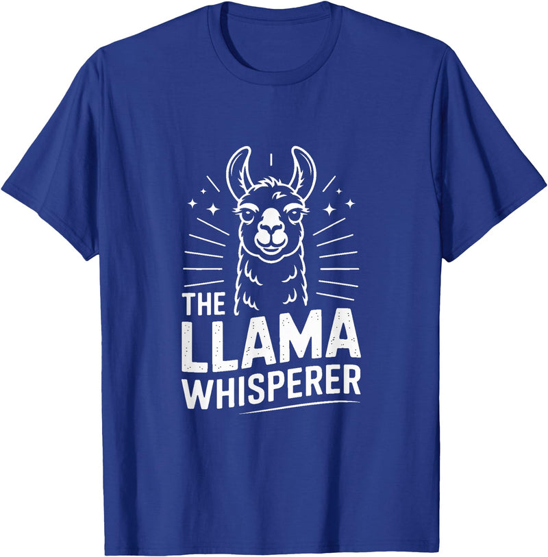 Llama Whisperer Funny Llama Lover Farm Humor The Llama Whisperer Funny Llama Lover Humor T-Shirt - Royal Blue