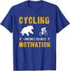 Cycling Needs Motivation - Bear Chasing Cyclist - Funny T-Shirt - Royal Blue