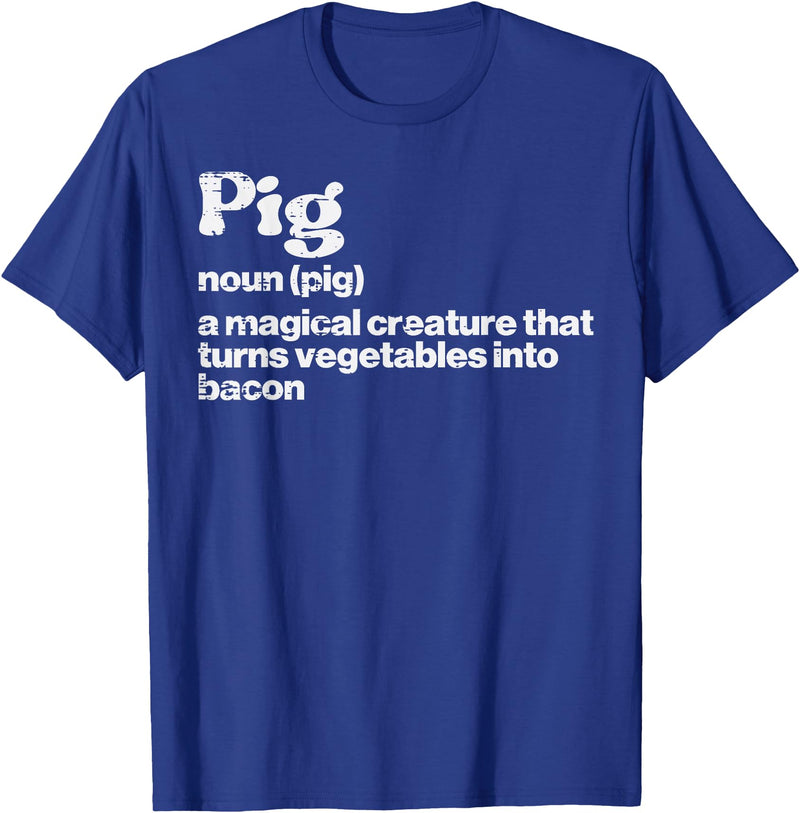 BBQ Barbecue Shirts Men Women Grilling Gifts Pig Definition Bacon Funny Bbq Barbecue Grill Men Women Kids T-Shirt - Royal Blue