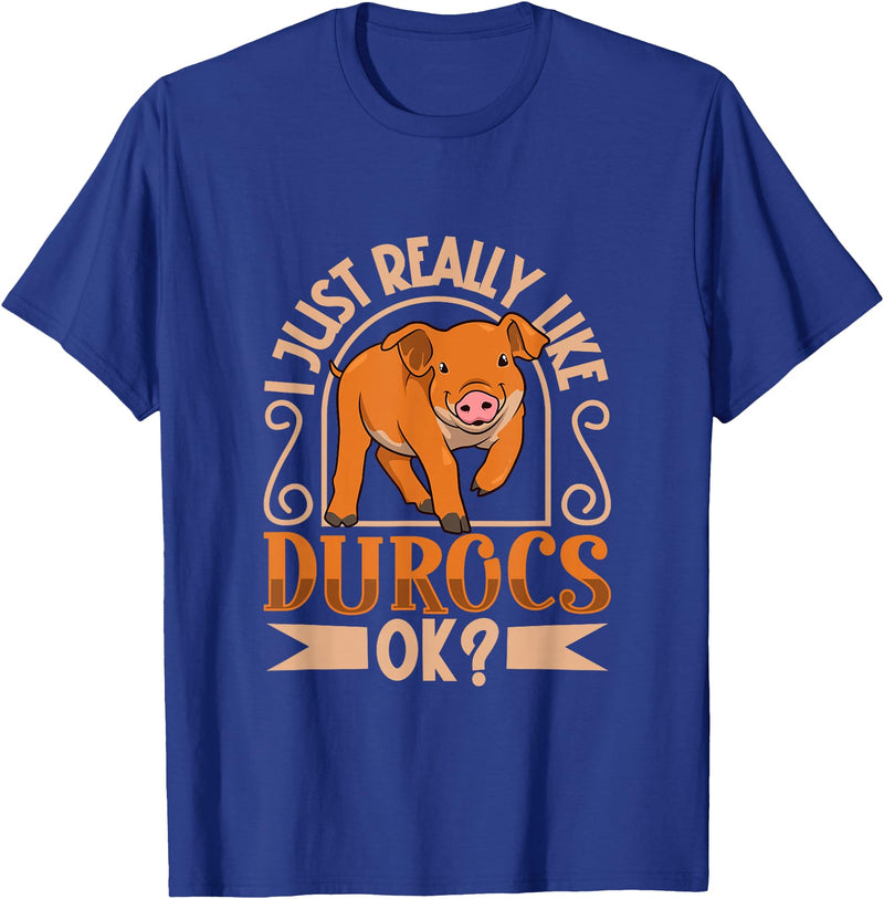 Creative Duroc Pig Designs I Love My Duroc Pig T-Shirt - Royal Blue