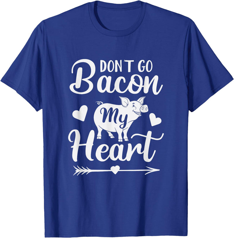 Pig Valentine Designs Don't Go Bacon My Heart Funny Valentine's Day Pig Lover T-Shirt - Royal Blue