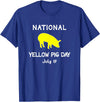 Porker Apparel Co National Yellow Pig Day T-Shirt - Royal Blue