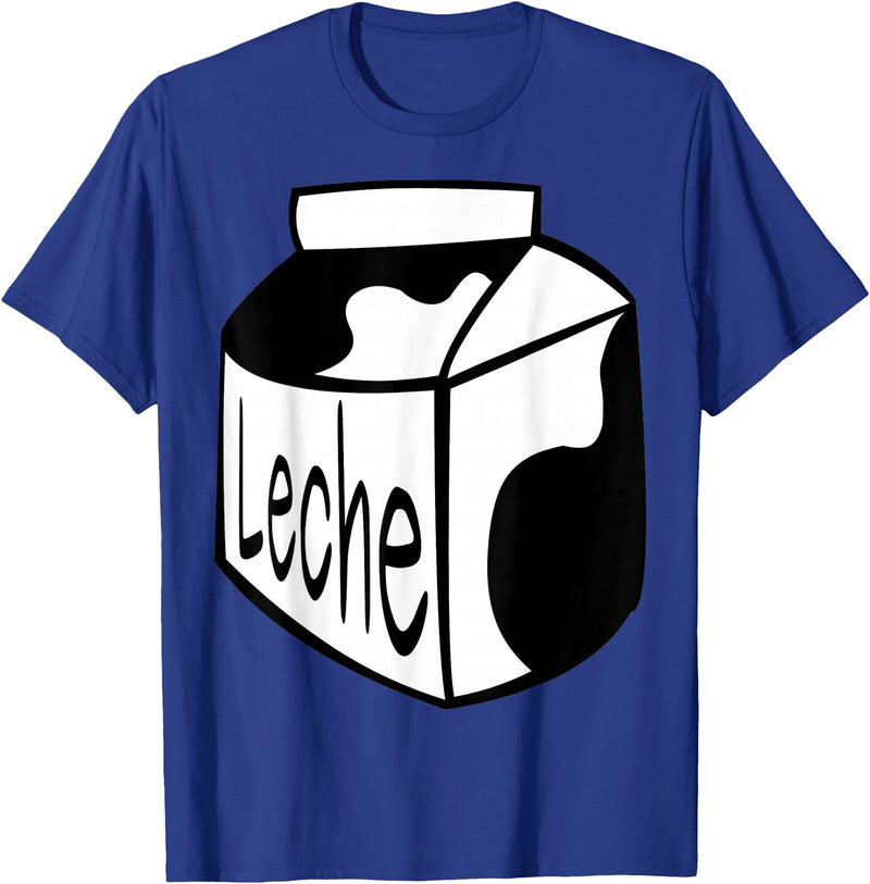 Clever Witty Milk Designs Leche Spanish Milk Carton Dairy Lover T-Shirt - Royal Blue