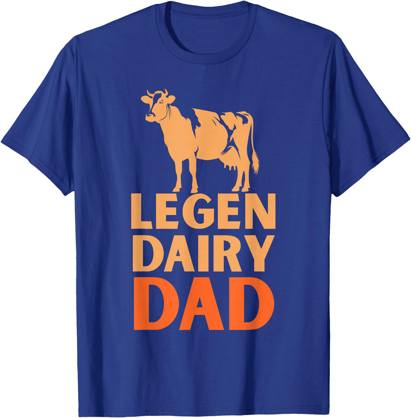 Cool Legendairy Cow For Dad Farming Tees Legen Dairy Dad Cow Vintage for Men Farmer Father's Day T-Shirt - Royal Blue