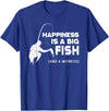 Fishing Fisherman Fisher DA0 Fishing Vintage Happiness Is A Big Fish And A Witness T-Shirt - Royal Blue
