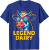 Legend Dairy Funny Cow Farmer Apparel Co. Legend Dairy Funny Farmer Cow Pun Country Graphic T-Shirt - Royal Blue
