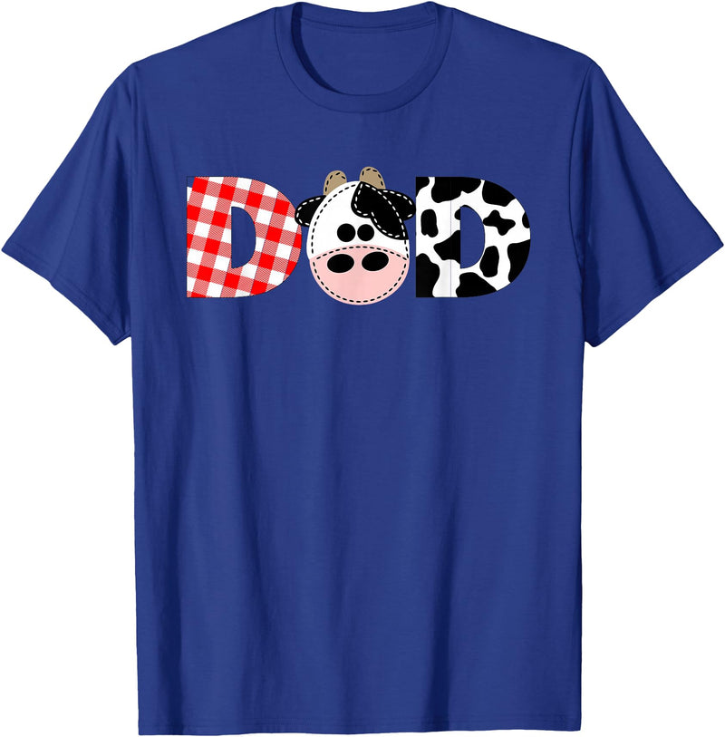 Funny Cow Mom And Dad Birthday Family Tees Dad of The Birthday for Boy Cow Farm 1st Birthday Cow Daddy T-Shirt - Royal Blue