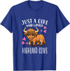 Funny Cow Costume Gift For Girls Highland Cow Lover Just A Girl Who Loves Highland Cows T-Shirt - Royal Blue
