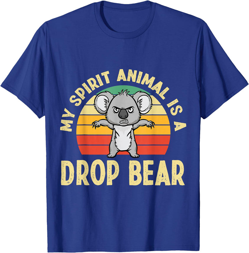 Mythical Creature Gag Gift Designs Australian Feral Koala, Spirit Animal Drop Bear T-Shirt - Royal Blue