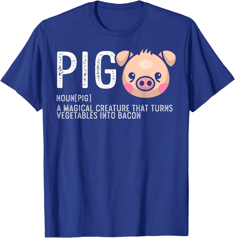 Bacon Apparel Pig Definition Bacon Funny Bacon Lovers Bacon T-Shirt - Royal Blue