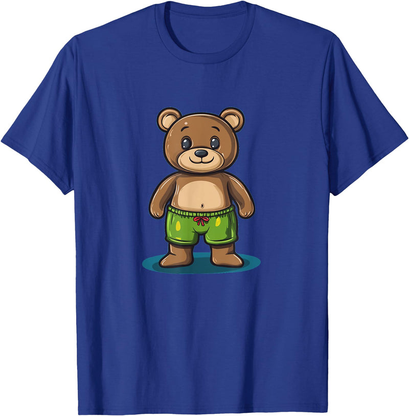 Teddy Bear swim trunks Cool Swim Trunks Teddy Bear Costume for Boys and Girls T-Shirt - Royal Blue