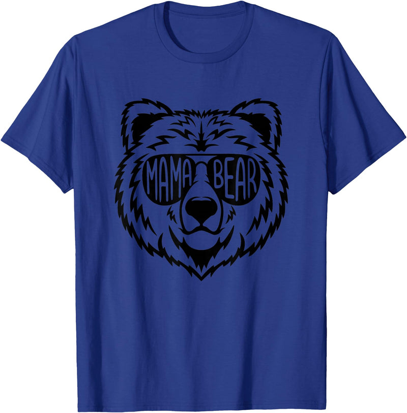 Funny Mothers Mama Bear Face Mama Bear Face Sunglasses Mother Mom Mommy T-Shirt - Royal Blue