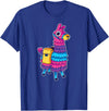 Llama Pinata Party Shop Funny Loot Llama Pinata with Yellow Saddlebag T-Shirt - Royal Blue