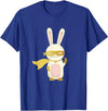 Super Rabbit for Men Women and Children - the Golden Hero T-Shirt in Royal Blue