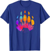 Outdoor Camping Colorful Graphic Shirts Bear Paw Colorful Print - Forest Camping T-shirt - Royal Blue