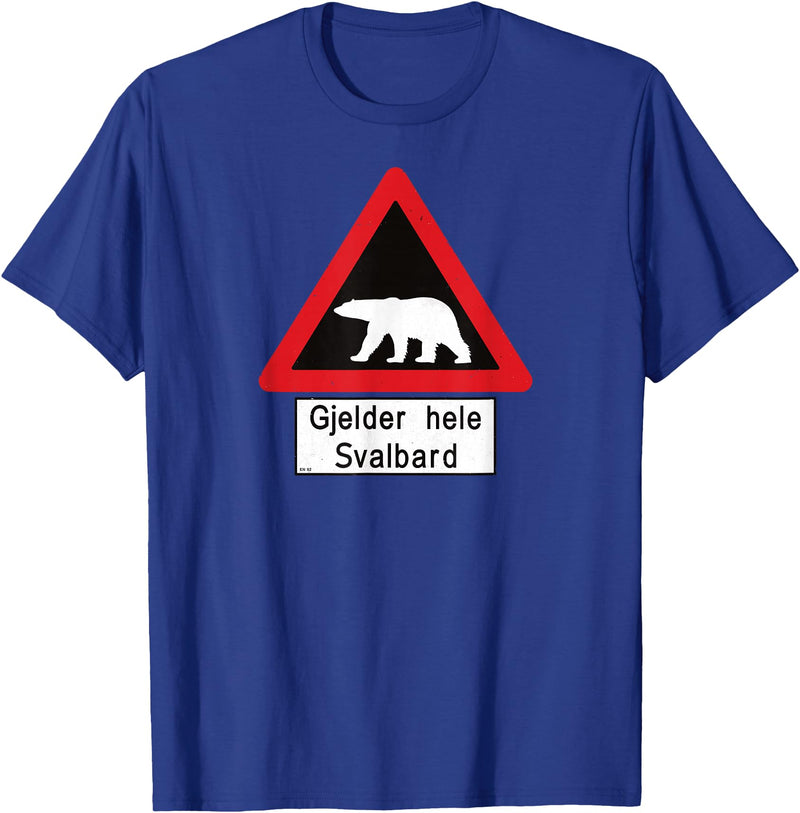 Svalbard T-Shirt Co. Svalbard T Shirt Polar Bear Sign Gjelder hele Norway T-Shirt T-Shirt - Royal Blue