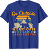 Funny Bear Camping outdoor lovers designs gifts Go Outside Worst Case Scenario A Bear Eats You Camping Gift T-Shirt - Royal Blue