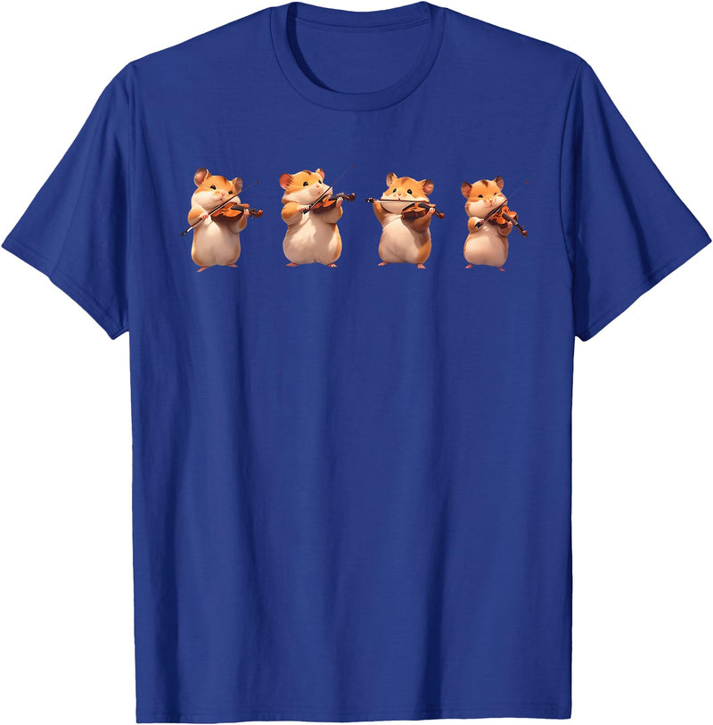 Hamsters Playing The Violin Girl Women Hamster Lover T-Shirt - Royal Blue