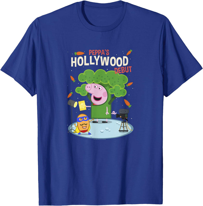 Peppa Pig Visits America Peppa's Hollywood Debut T-Shirt - Royal Blue