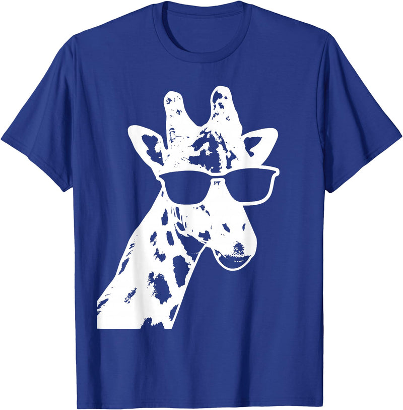 We Love Giraffes - Apparel & Gifts Giraffe with Sunglasses Funny Gift T-Shirt - Royal Blue
