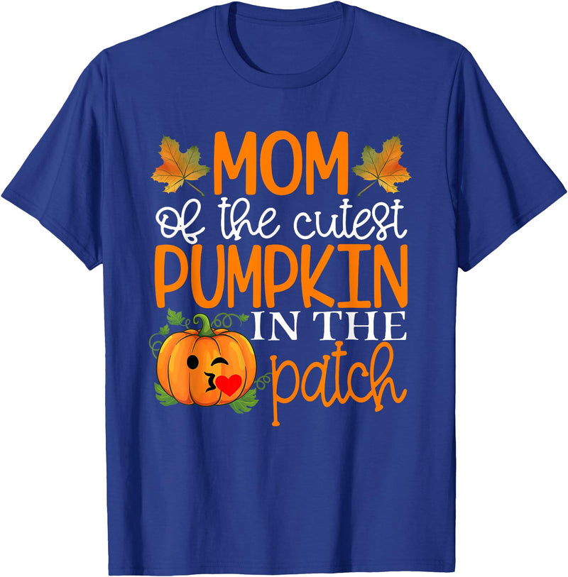 Mom of The Cutest Pumpkin Shirt Mom of The Cutest Pumpkin in The Patch Shirt Halloween T-Shirt - Royal Blue