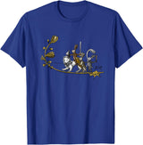 Cute Medieval Rabbits Lover Bunny Graphic T-Shirt in Royal Blue