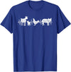 Farmer Farm Animal Lover Gifts Goat Chicken Pig Agriculture Heartbeat Farm Animals T-Shirt - Royal Blue