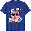 Cute Bunny Pig Happy Easter Day Gift Cute Pig Bunny Ears Easter Day Boy Girl Kids T-Shirt - Royal Blue