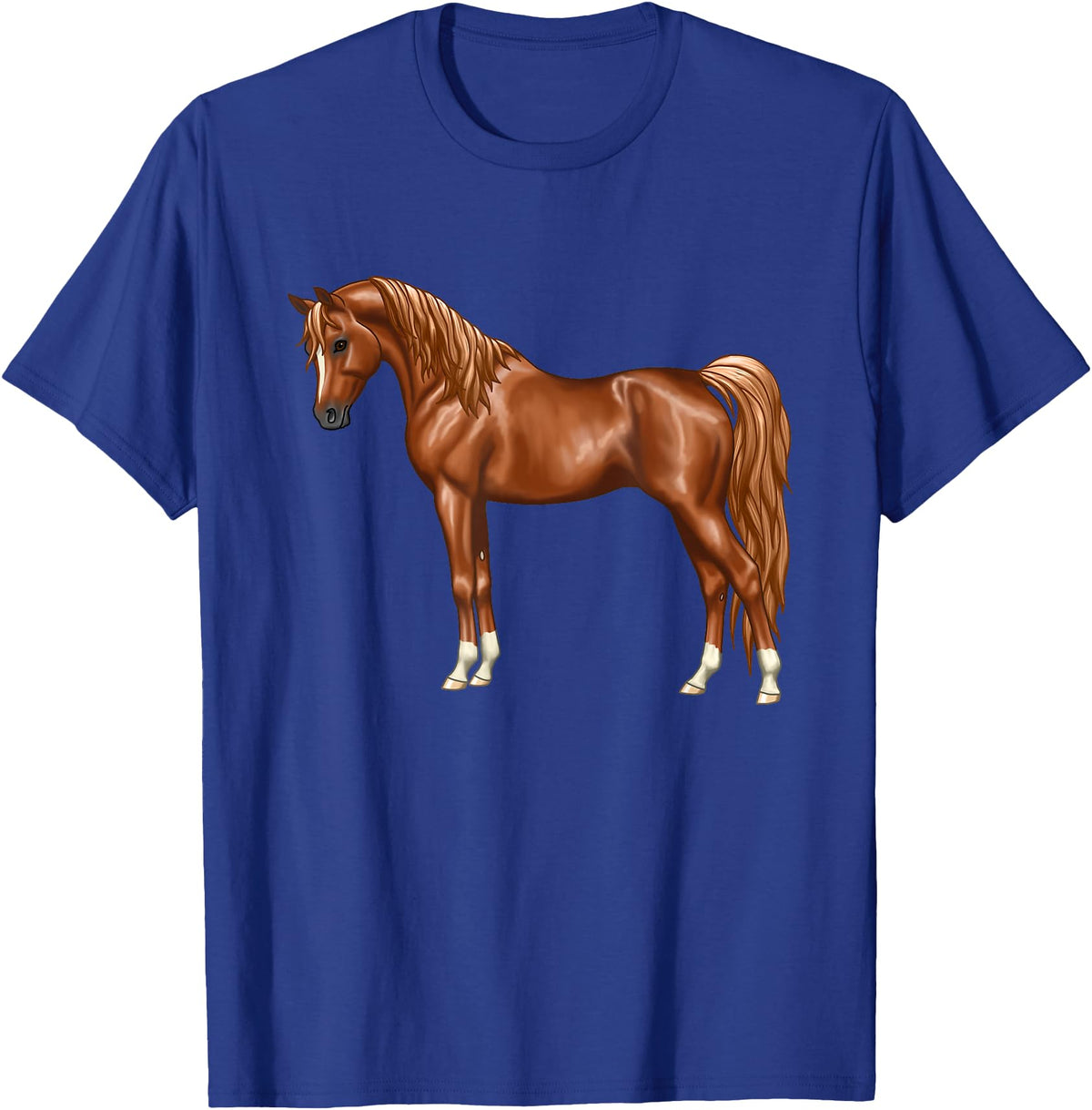 Arabian Horse Art by CSForest Beautiful Red Chestnut Egyptian Arabian Horse Lovers Gift T-Shirt - Royal Blue