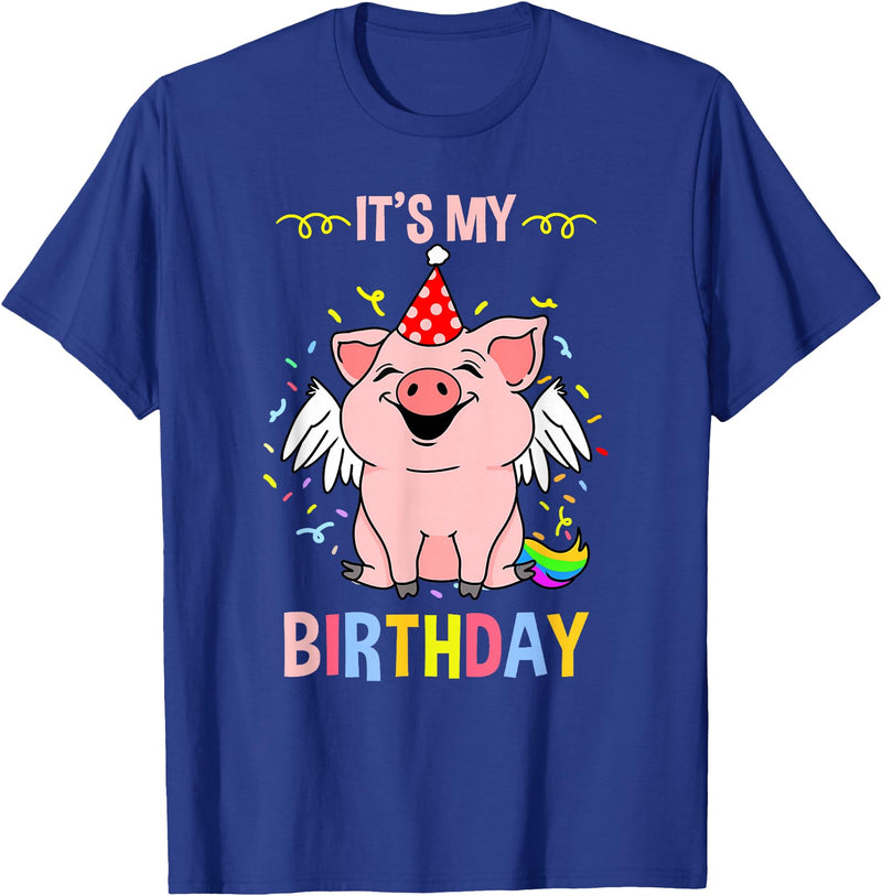 Its My Birthday Pig T-Shirt - Royal Blue