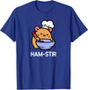 Hamster, Ham-stir Funny Jokes Sarcastic T-Shirt - Unisex-Adults & Kids - Black - Small - Short Sleeve - Cotton Blend - Classic Fit - Crew Neck - T-Shirt - Royal Blue