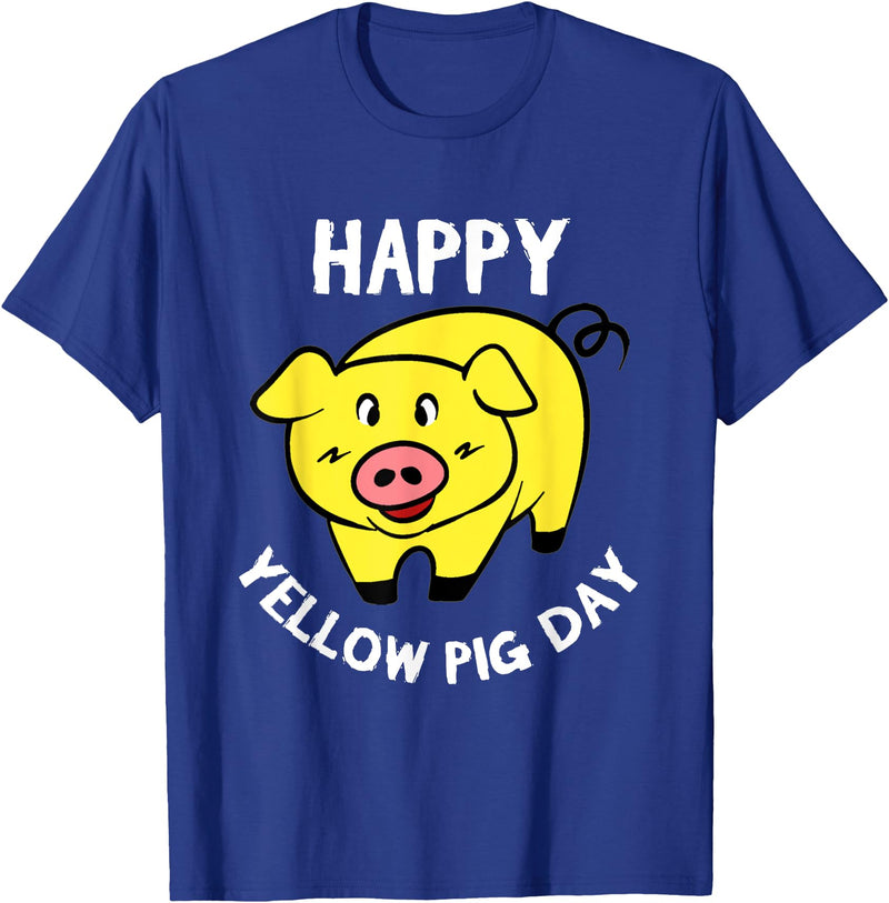 Yellow pig day funny gift tee shirts Happy yellow pig day T-shirt for who loves pigs and animals - Royal Blue