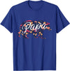 Bahaa's Tee Best Daddy Ever, I Love You Dad, Floral Papa Bear Graphic T-Shirt - Royal Blue